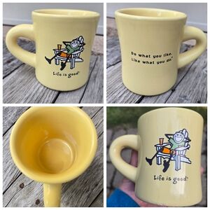 Vtg Life Is Good Diner Mug Adirondack Jack Pottery Restaurantware